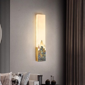 Huiju <b>Lighting</b> Chinese Style Wall Lamp Marble LED 220V Living Room Bedroom <b>Decorative</b> Light - Product Image 2