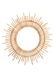 Vintage Nordic Style Sun Shape Cane <b>Mirror</b> – Natural Art Wall Decoration from Vietnam Handicraft Factory hot sale 2026 - Product Image 3