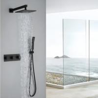 Système de colonne de douche encastré moderne dans le mur Mitigeur thermostatique de salle de bain Robinet de douche pour hôtel Laiton Chrome Moderne