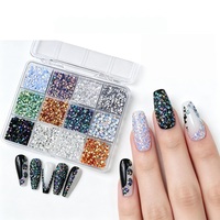 12 Grilles de Paillettes Holographiques Triangulaires pour Ongles, Breloques 3D Laser Irisées pour Nail Art, Décorations DIY pour Ongles à Presser, Manucure