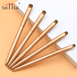 Cepillo francés para manicura con mango de Metal dorado y logotipo personalizado, bolígrafo francés para uñas Kolinsky puro de alta calidad para uñas francesas profesionales - Product Image 3