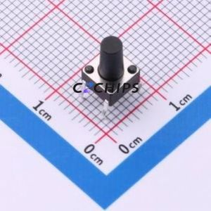 J1L1003110 Tactile Switch Through hole Component (THT)-4P,6x6mm Switch Single Pole Single Throw Round Button 2.6N 6mm - Product Image 1