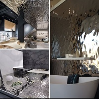 Paneles de Pared y Techos de Bambú con Diseño 3D Personalizado, Paneles de Cristal Flexibles de Alto Brillo para Decoración Interior Comercial