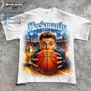 Camiseta Meckmanly para Hombre, Manga Corta, Cuello Redondo, Diseño Gótico Estampado con Capucha, Algodón Negro, Corte Regular - Product Image 5