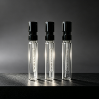 Flacon en verre rechargeable facile à installer, petit format (2 ml, 3 ml, 5 ml) avec pulvérisateur noir/blanc pour échantillon de parfum
