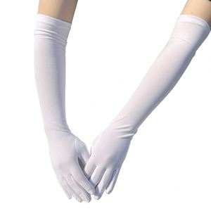 Mitaines pour femmes en soie de lait extensible, gants pour femmes, festival, fête, spectacle de groupe, bar, danse, gants habillés, gants longs de 45 cm - Product Image 4