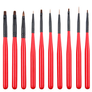 Lot de 10 pinceaux synthétiques pour nail art, pour la sculpture de cristaux, le traçage de fleurs et les motifs à carreaux, pour la peinture au gel UV - Product Image 5