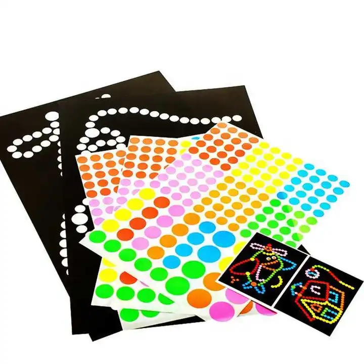 Pegatinas de mosaico de puntos para niños, juegos educativos de dibujos  animados de animales, para aprendizaje