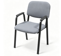 Chaise de bureau en tissu avec accoudoirs, structure métallique, pour formation et réunion, chaise de conférence empilable en gros pour le personnel