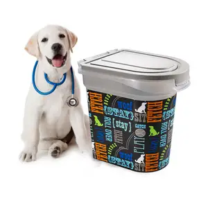 Bán Hot Giá Rẻ IML Pet Thực Phẩm Lưu Trữ Nhựa Container 15Kg Với Chó Bowls Dog Cat Pet Thực Phẩm Đóng Gói Container