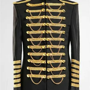 2017 Black man's performance jacket costumes,black velvet jacket,straitjacket dance costumes Palais-002