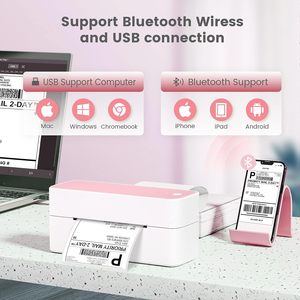 Impresora de Etiquetas Térmicas para Envíos 4x6, Impresora de Códigos de Barras Phomemo Pm241bt, Uso en Shopify Express Warehouse, Pequeñas Empresas - Product Image 4