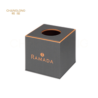 Boîte à mouchoirs carrée en cuir PU de luxe, durable et écologique, imperméable, porte-serviettes, accessoires de salle de bain pour hôtel