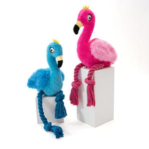 Juguetes para Perros de Cuerda de Algodón Ecológica, Interactivos, con Sonido, Diseño de Flamingo de Peluche, Novedad 2025, Venta al Por Mayor 2505 Jiangsu - Product Image 1