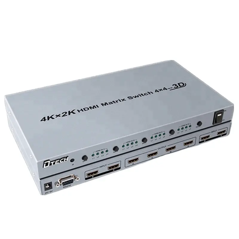 Dtech高品質3D4Kx2KHDMIマトリックススイッチャー4 in 4 out HDMI MATRIX SWITCH 4x4