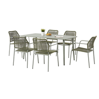 Fauteuil de Jardin Vert Moderne pour Extérieur, Chaise de Restaurant et Patio en Rotin Synthétique Étanche, Fauteuil Repas d'Extérieur Abordable
