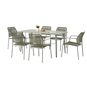 Silla Moderna de Jardín Verde para Exteriores Económica e Impermeable con Asiento de Mimbre de Ratán para Restaurante y Patio - Product Image 4