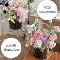 JOYWOOD Boîte à fleurs rectangulaire en acrylique transparent pour bouquet arrangement de fruits