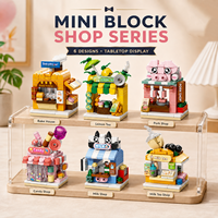 Bloques de Construcción EPT Mini Street Shop, 6 Estilos Surtidos, Micro Set de Construcción, Vista de Calle de Ciudad, Juguete de Tienda en Miniatura DIY para Niños