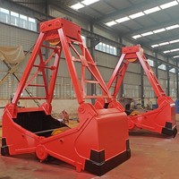 Grappin marin personnalisé Red Grab Factory pour sciure de bois, 26m, télécommande sans fil, moteur de grappin, matériau Q345, adapté aux excavatrices de 1 à 50 tonnes