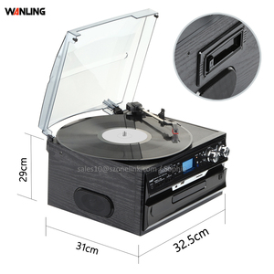 Classique MDF Rétro Record Vinyle Lecteur Phonographe avec cache-poussière <span class=keywords><strong>Bluetooth</strong></span> Am FM <span class=keywords><strong>Radio</strong></span> <span class=keywords><strong>Cassette</strong></span> <span class=keywords><strong>CD</strong></span> <span class=keywords><strong>USB</strong></span> Tourne-disque En Bois - Product Image 4