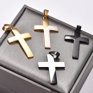Collier pendentif croix en acier inoxydable, combinaison de couleurs, pour femmes et hommes, symbole de foi et de prière, breloques chrétiennes, chaîne en métal, bijou amulette - Product Image 4