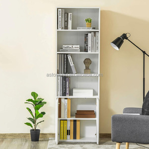 2 Door 4 <strong>Shelves</strong> <strong>Tall</strong> Bookcase Modern Storage Cupboard Display <strong>Unit</strong> for Living Room Study Bedroom Home Office Furniture White - Product Image 3