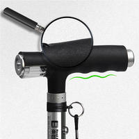 PP802- # I1 #     Canne télescopique réglable en aluminium à quatre pieds pour personnes âgées avec lumière LED et poignée antidérapante pour une marche assistée