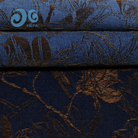 Manteau, jupe et pantalon unisexe surdimensionné en tissu denim de coton jacquard chenille, motif feuille de palmier tropical bicolore, style Resort Chic, grammage lourd
