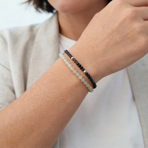 Bracelet ajustable en perles de cristal d'améthyste violette miniature de 3 mm, vintage, pour la guérison, le Reiki, apaisant, pour femmes - Cadeau - Product Image 6