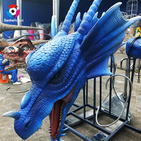 Tête de dragon robotique personnalisée dinosaure animatronique pour enfants en intérieur jouer pour l'aéroport et maison hantée