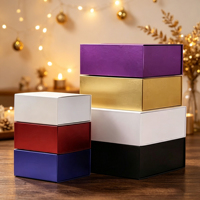 Boîtes à fleurs en carton rigide personnalisées avec aimants pour bouquets, emballage de parfums avec couvercle magnétique, boîte cadeau pliante de luxe