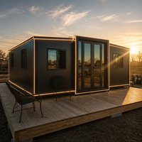 Casa Contenedor Temporal con Estructura de Acero Expandible - Edificio Portátil con Características Impermeables y Resistentes al Fuego, Diseño Moderno para Uso en Oficinas