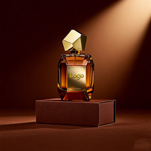 Étiquettes métalliques personnalisées, design unique, <span class=keywords><strong>flacon</strong></span> de <span class=keywords><strong>parfum</strong></span> en verre transparent de luxe de 100 ml avec pompe pulvérisateur et couvercle doré, avec boîte - Product Image 2
