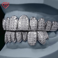 Grillz en Moissanite et Diamant, Sertissage Invisible Personnalisé, Argent Sterling 925, Style Hiphop Iced Out, Diamant de Laboratoire