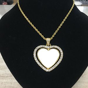 Foto personalizada joyería corazón sublimación aleación corazón giratorio collar foto marco para San Valentín/Navidad/regalos de cumpleaños - Product Image 3