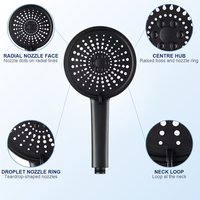 Robinet de douche multifonction à haute pression en plastique ABS moderne pour salle de bain, de grande taille, à économie d'eau