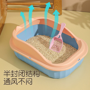ส่งฟรี กระบะทรายแมว 1 ใบ (แบบเปิด/กึ่งปิด) กระบะทรายแมว ห้องน้ำแมว อุปกรณ์แมว ขายส่งสินค้าสัตว์เลี้ยง - Product Image 4