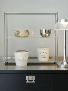 Rak Cangkir Akrilik Stainless Steel untuk Meja, Organizer Mug Kopi, Stand Pajangan Minimalis, Unit Rak Bertingkat, Restoran - Product Image 6