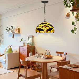 <span class=keywords><strong>Lampe</strong></span> suspendue Tiffany noire en forme de chauve-souris, <span class=keywords><strong>lampe</strong></span> en verre teinté pour salon, chambre à coucher, bureau, éclairage rustique, décoration unique, lustre vintage - Product Image 1