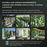 Système de culture hydroponique verticale d'intérieur, jardinière hydroponique empilable pour la culture de légumes et d'herbes aromatiques à la maison