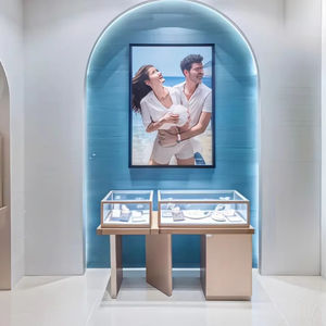 <span class=keywords><strong>Comptoir</strong></span> <span class=keywords><strong>de</strong></span> caisse en forme <span class=keywords><strong>de</strong></span> L pour épicerie, design moderne Funroad, en bois - Product Image 1