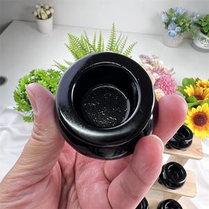Bruciatore d'Incenso a Treppiede in Cristallo di Ossidiana Naturale Artigianale, Calderone da Strega per Meditazione e Guarigione Spirituale - Product Image 3