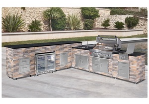 Đầy Đủ Thiết Lập Lớn BBQ Nướng Nhà Bếp Ngoài Trời Tấm Đá Cẩm Thạch Modular BBQ Nhà Bếp Đảo Với Bồn Rửa Tủ - Product Image 2