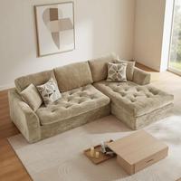 Nouveau Canapé Modulaire en L Compressé 2026 pour Salon, Canapé Chenille Sans Armature Effet Nuage, Sans Assemblage, avec Chaise Longue