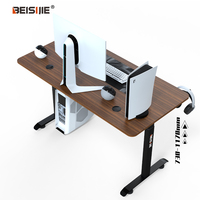 BEISIJIE AY-2 bureau debout électrique, bureau d'ordinateur élévateur réglable en hauteur, bureau assis pour bureau à domicile dessus de table en noyer