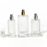 Flacon de parfum en verre rectangulaire de luxe vide, 30ml, 35ml, 50ml, 100ml, vente en gros du fabricant
