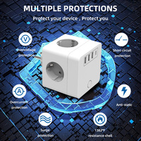 Enchufe de Pared Inteligente Vastfafa con 4 Tomas de Corriente, 3 Puertos USB-A, 1 Puerto USB-C, Enchufe Europeo, Certificación CE y RoHS, Nuevo Diseño