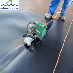 Işlenmemiş gereç küçük balık çiftliği pürüzsüz 0.5mm 1mm gölet astar hdpe geomembran