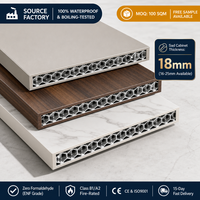 Panneau de cuisine en aluminium alvéolaire SPC de 18 mm, léger et haute résistance avec finition personnalisée en bois grainé, velours et marbre